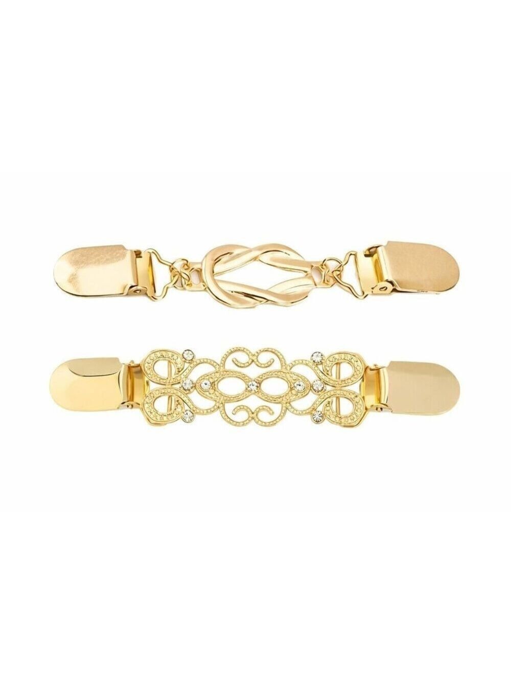 Gold Sweater Clip Set of 2 Cardigan Clip Shawl Clip Dress Cinch Collar Clasp Ele
